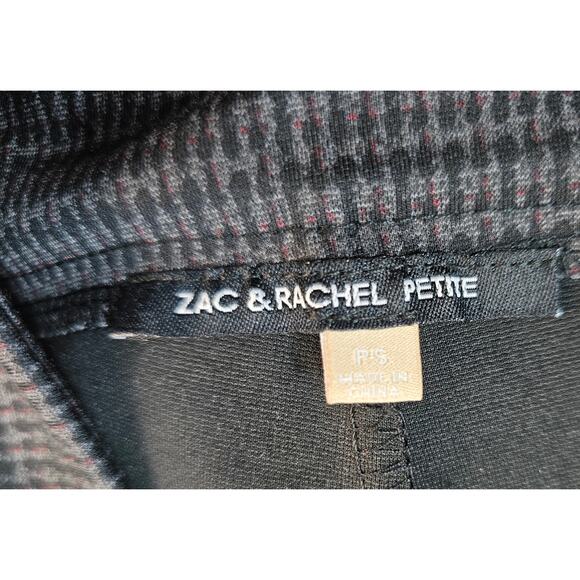 NWT Zac & Rachel PETITE PS black speckled red pull on pants comfort career - Picture 3 of 11